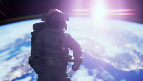 Astronaut-in-outer-space-over-the-planet-Earth