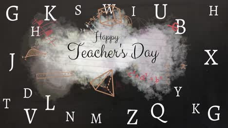 Animation-of-happy-teachers-day-text-over-letters-and-board