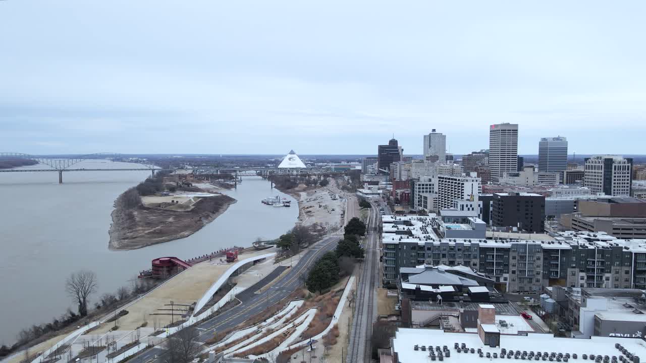 Aerial view of Memphis, Tennessee cityscape