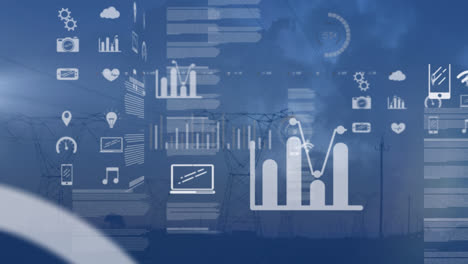 animation of data processing over landscape