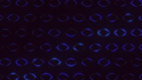 glowing blue circle pattern shines on black grid background
