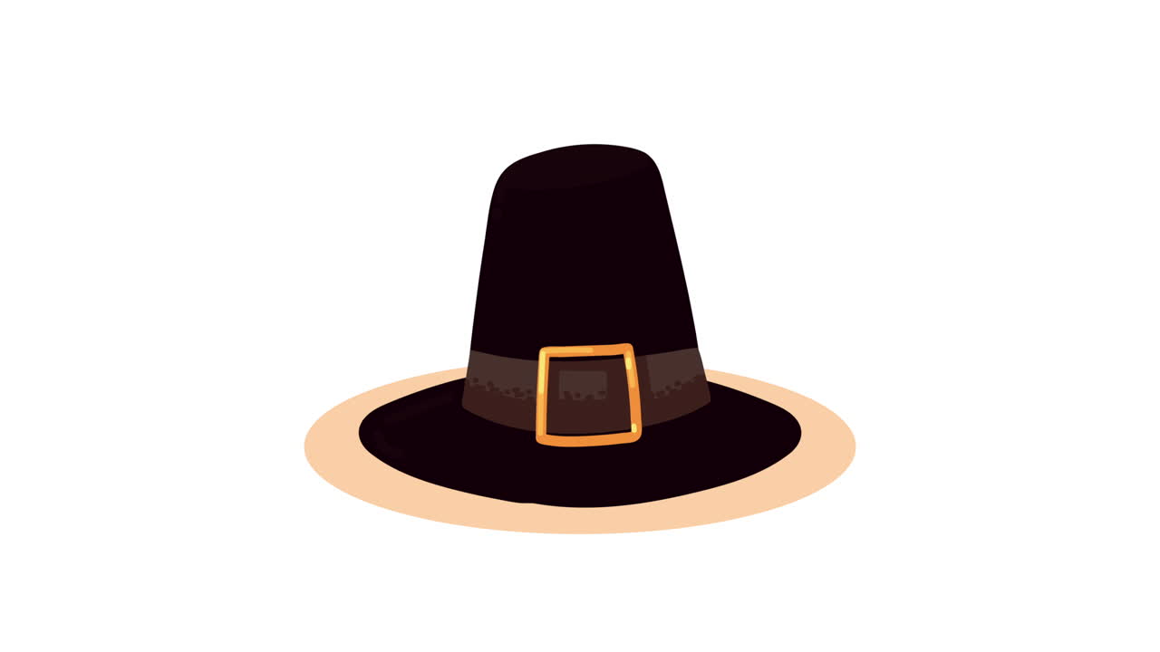 sombrero de peregrino animación de la temporada de otoño