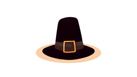 pilgrim hat autumn season animation