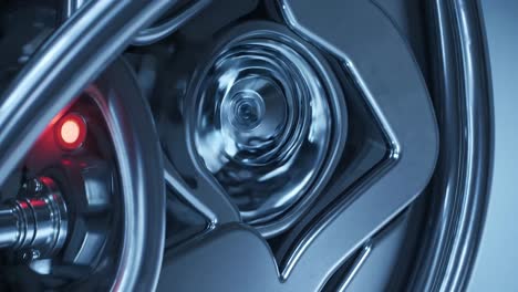 close-up of futuristic machinery