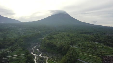 natural lenticular sky mountain merapi, volcano