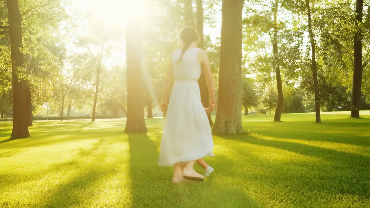 Mother and Son Playing in a Park