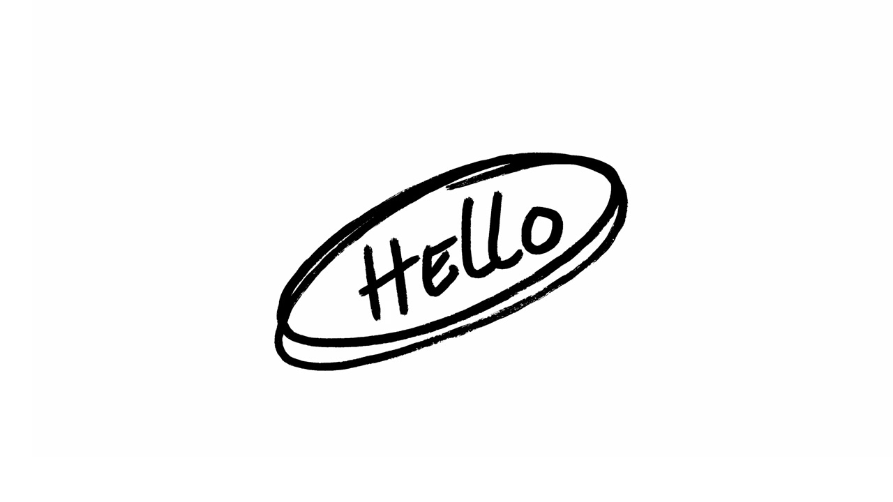 Animated Hand Drawn Hello Word Loop on White Background