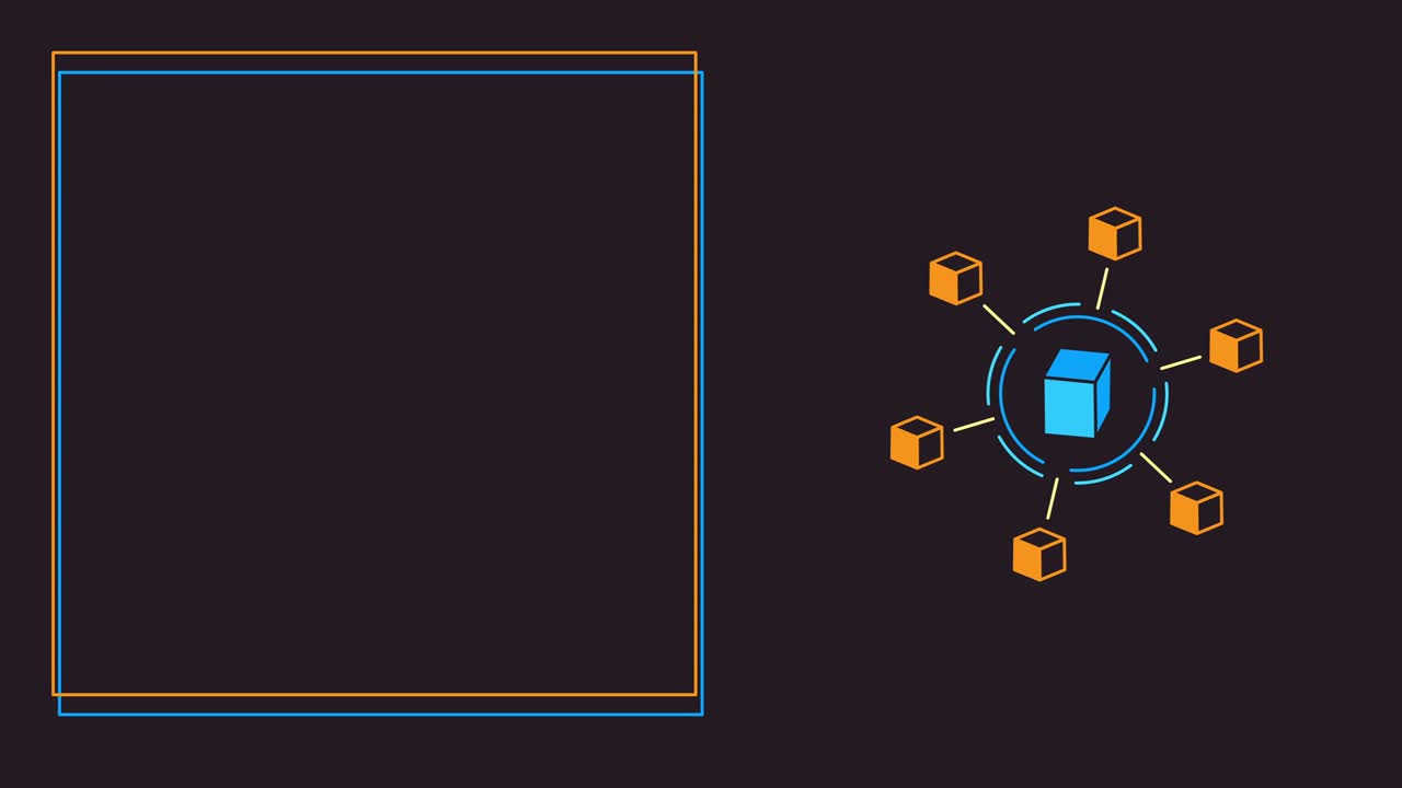 검은색 배경의 만화 암호화폐 아이콘의 4k 비디오