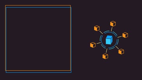 video en 4k del icono de criptomoneda de dibujos animados en fondo negro.