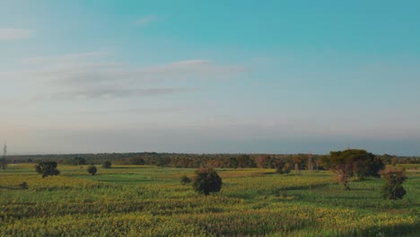 Landschaft-Der-Bauernhöfe-Und-Straße,-Wo-Der-Kilimanjaro-In-Den-Wolken-Im-Dorf-Tschemka-Sichtbar-Ist