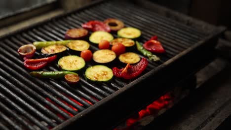 grilled assorted vegetables on charcoal grill