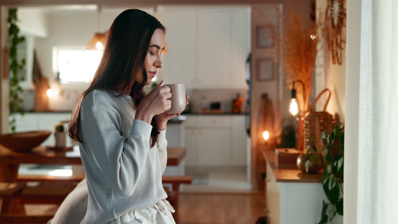 집에서 술을 즐기는 여자