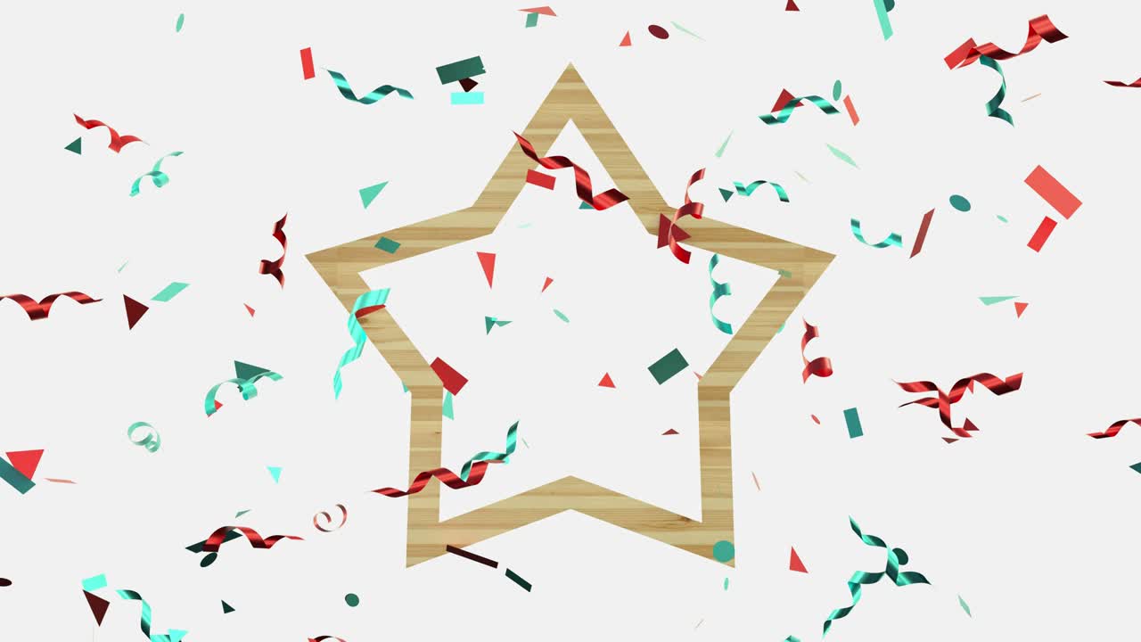 나무 프레임 빨간 파란 리본 레비테이션 추상 프레임 모션 3d 렌더링