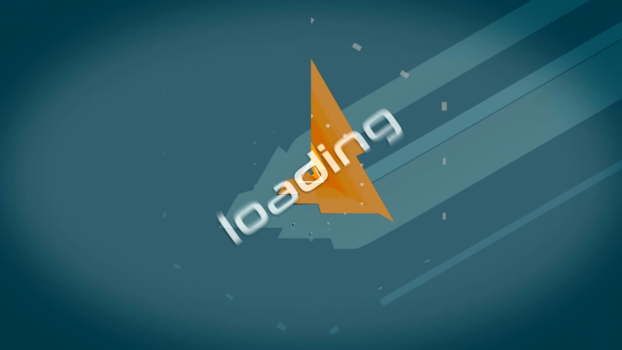 Vector color spinning abstract geometric banner. Retro style. Loop. Version with text LOADING.