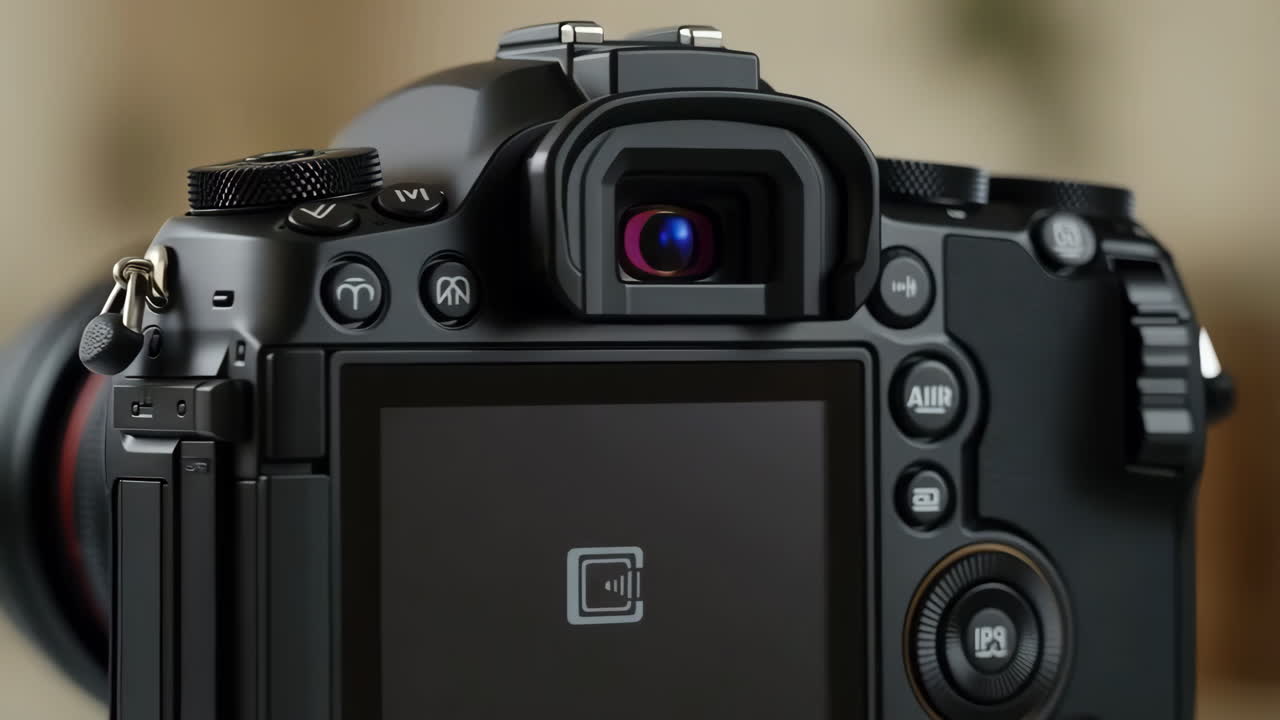 Back View of a Modern Mirrorless Digital Camera