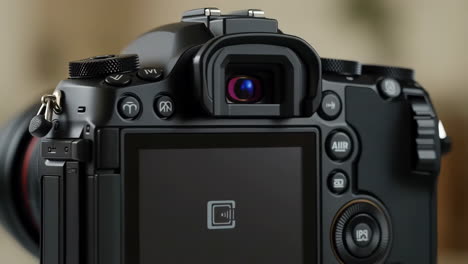back view of a modern mirrorless digital camera