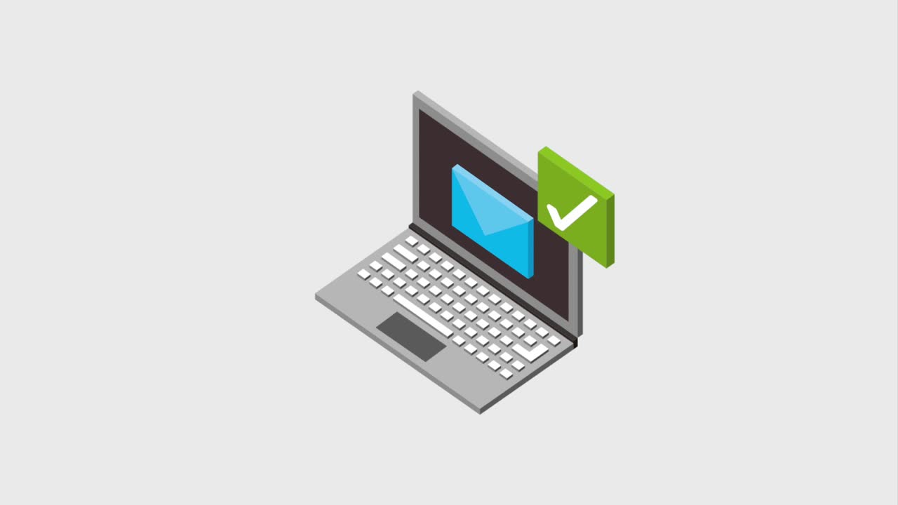 señal de comprobación de comunicación por correo electrónico recibida por el portátil