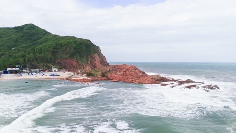 aerial view of the rocks in the water.