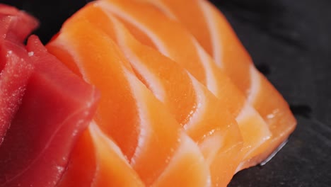 sashimi platter of salmon and tuna