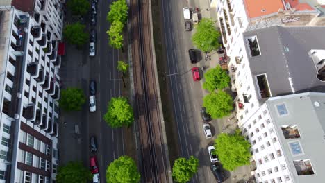 go to work, panorama of long wide street in the middle of berlin