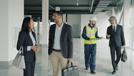 business meeting at a construction site