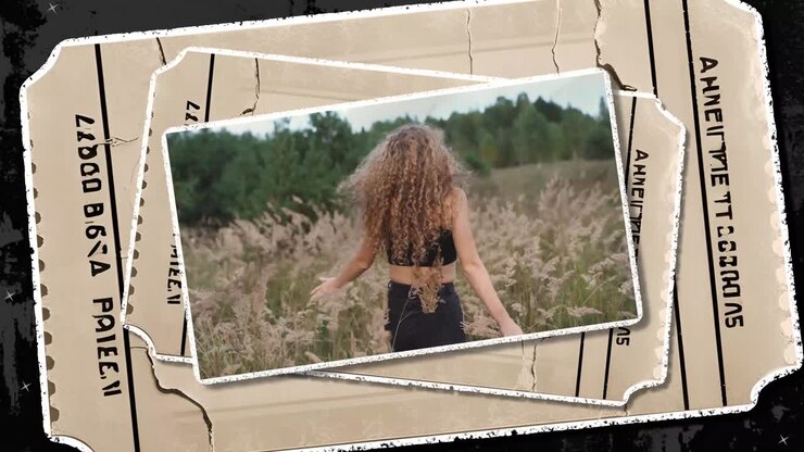 Artistic Grunge Slideshow Template with Women in Nature