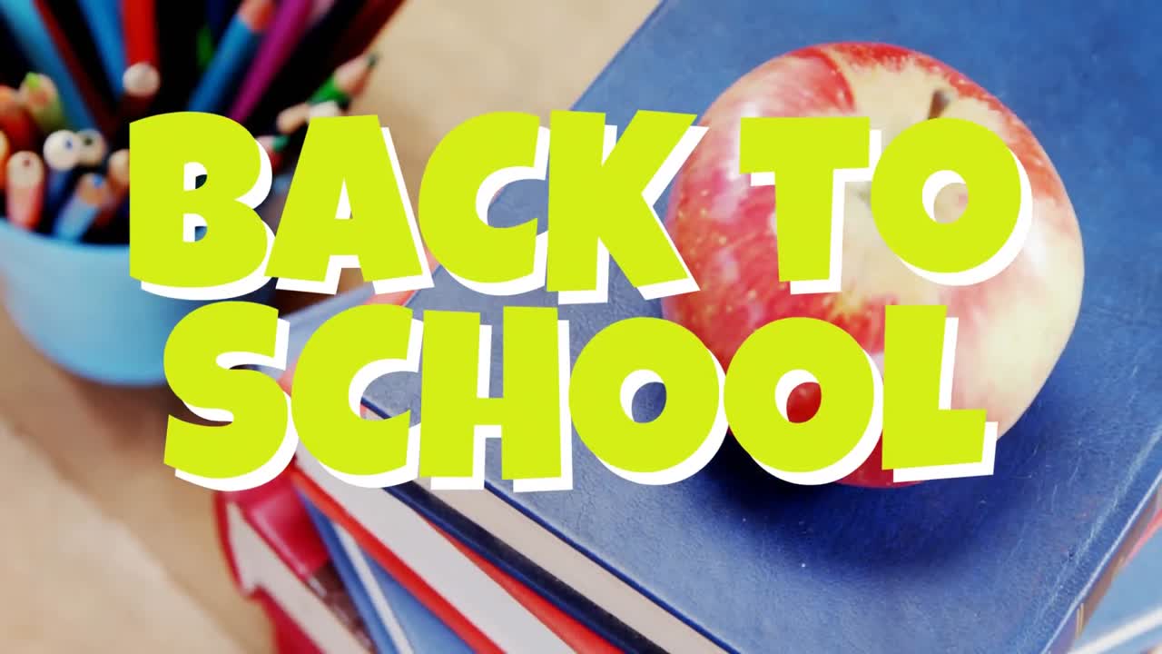 학교로 돌아가는 디지털 생성 비디오 4k