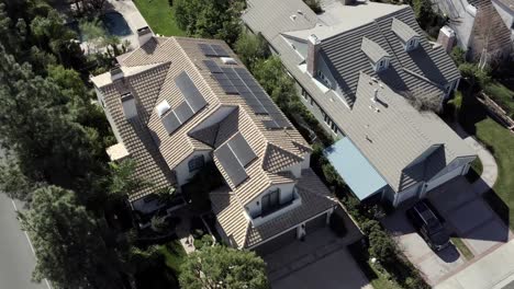 solar panels on roof of residential house, los angeles