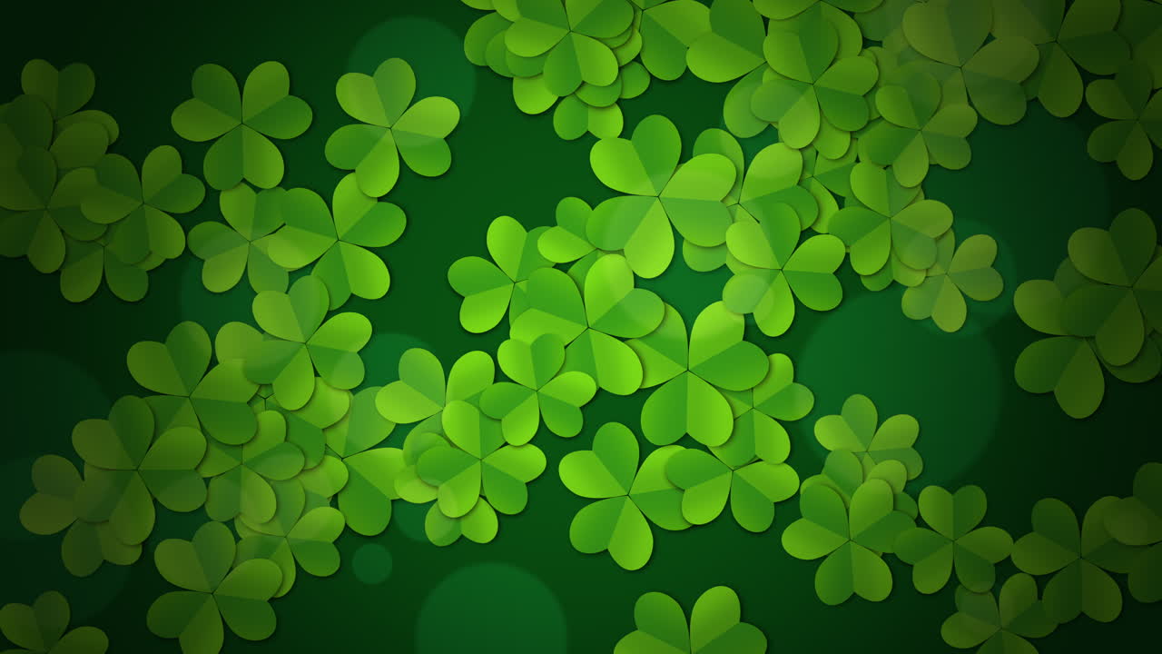 アニメーション聖パトリックの日の休日の背景とモーション グリーン シャムロック 1