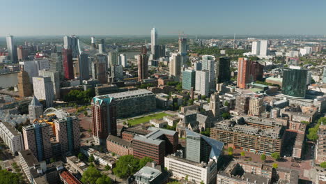 vast cityscape and modern architecture in the major port city of rotterdam, in the netherlands