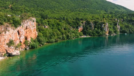 aerial shot of macedonia coast