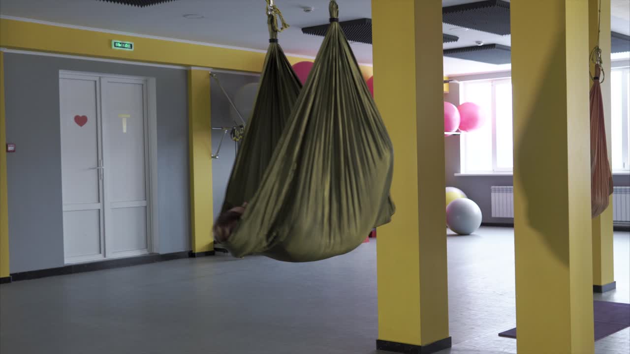 Yoga Hammocks in a Fitness Center