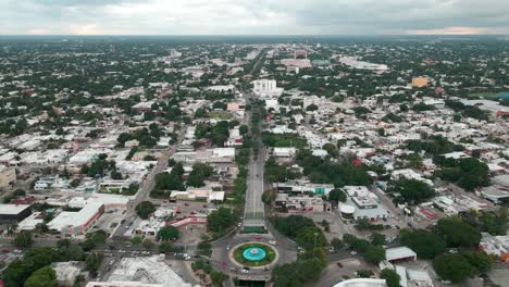 flying over merida yucatan downtown