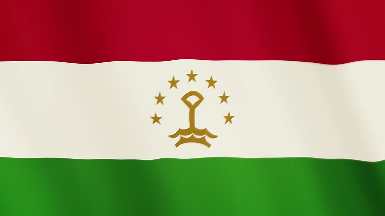 animación de la bandera de tayikistán. pantalla completa. símbolo del país