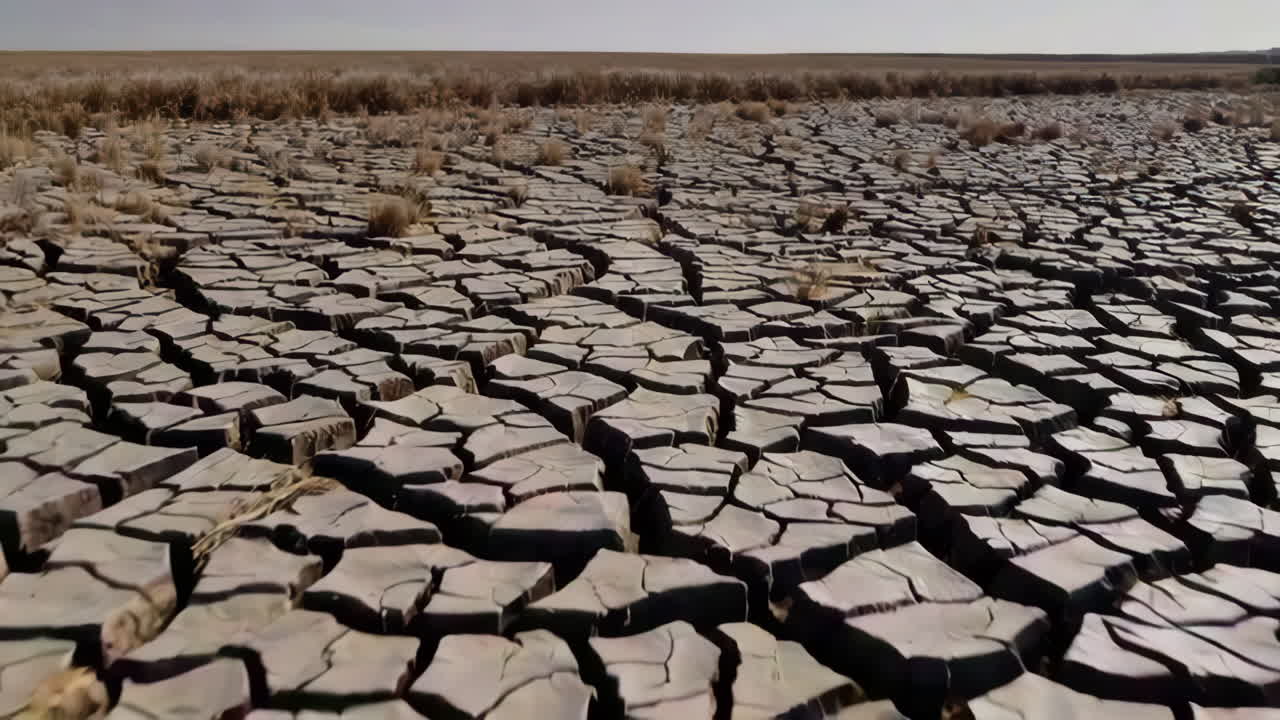 Dried cracked earth landscape