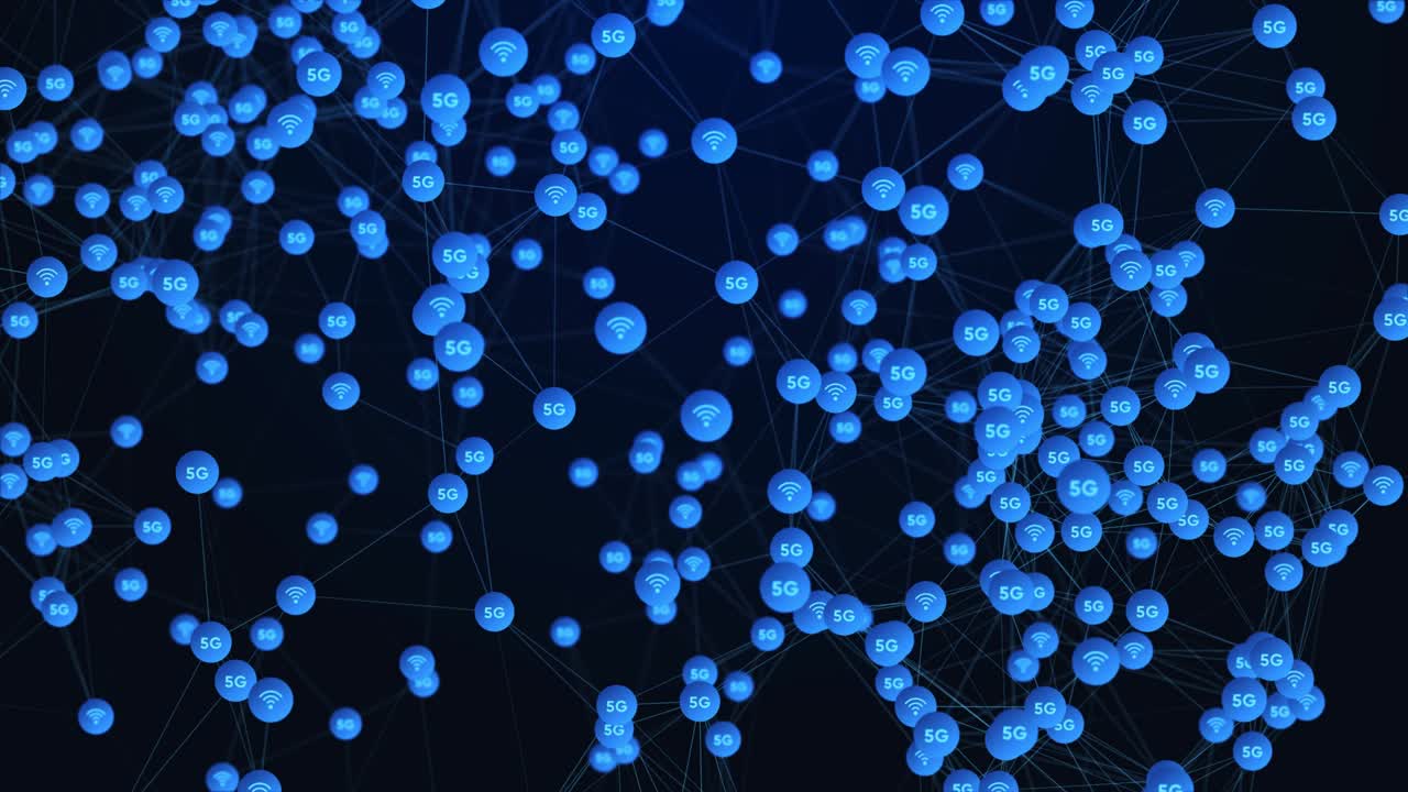 la conexión 5g de alta velocidad, la ciberseguridad, los datos digitales del futuro y la tecnología de fondo del bucle de internet.