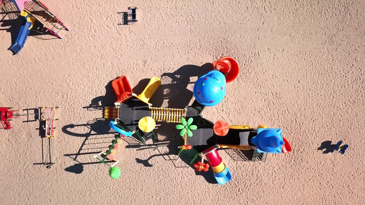 Closed Playground, no Children Playing. Playground Closed Because of Coronavirus. Stay ot Home.