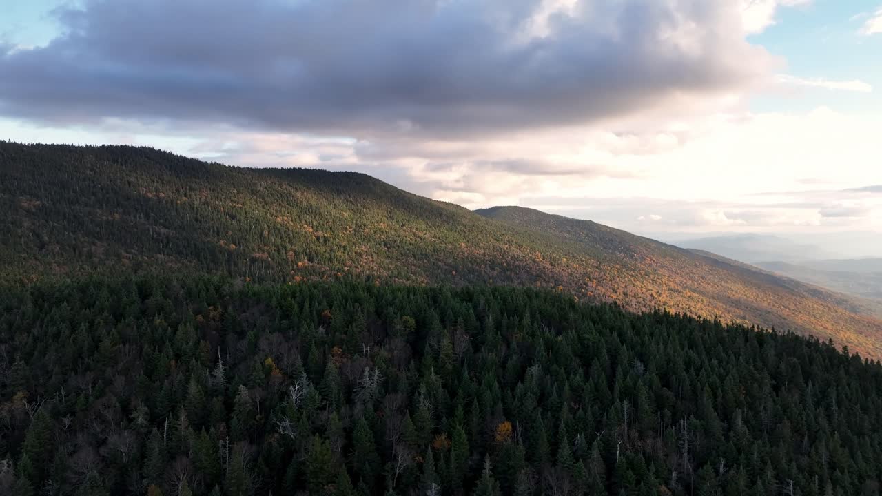 crest of mountain near stowe vermont