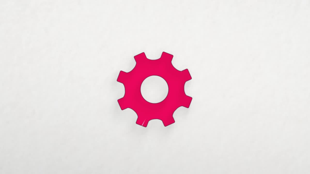 icono de la rueda de engranajes con efecto de dibujo a color. animación de dibujos dibujados. 4k