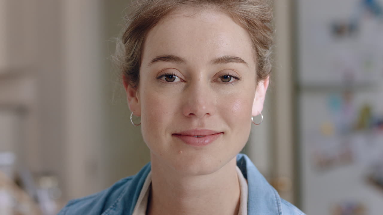 retrato de una mujer hermosa sonriendo disfrutando de un estilo de vida exitoso en casa con apariencia confiada