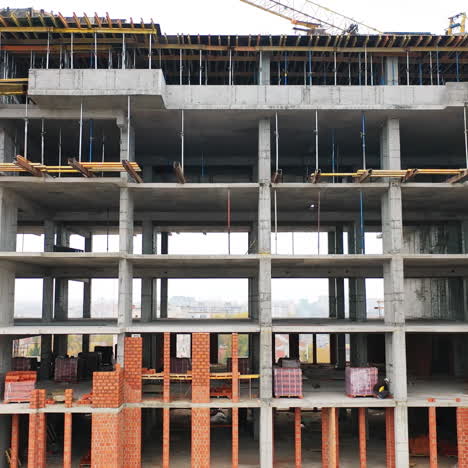 construction of a residential apartment complex. aerial view.