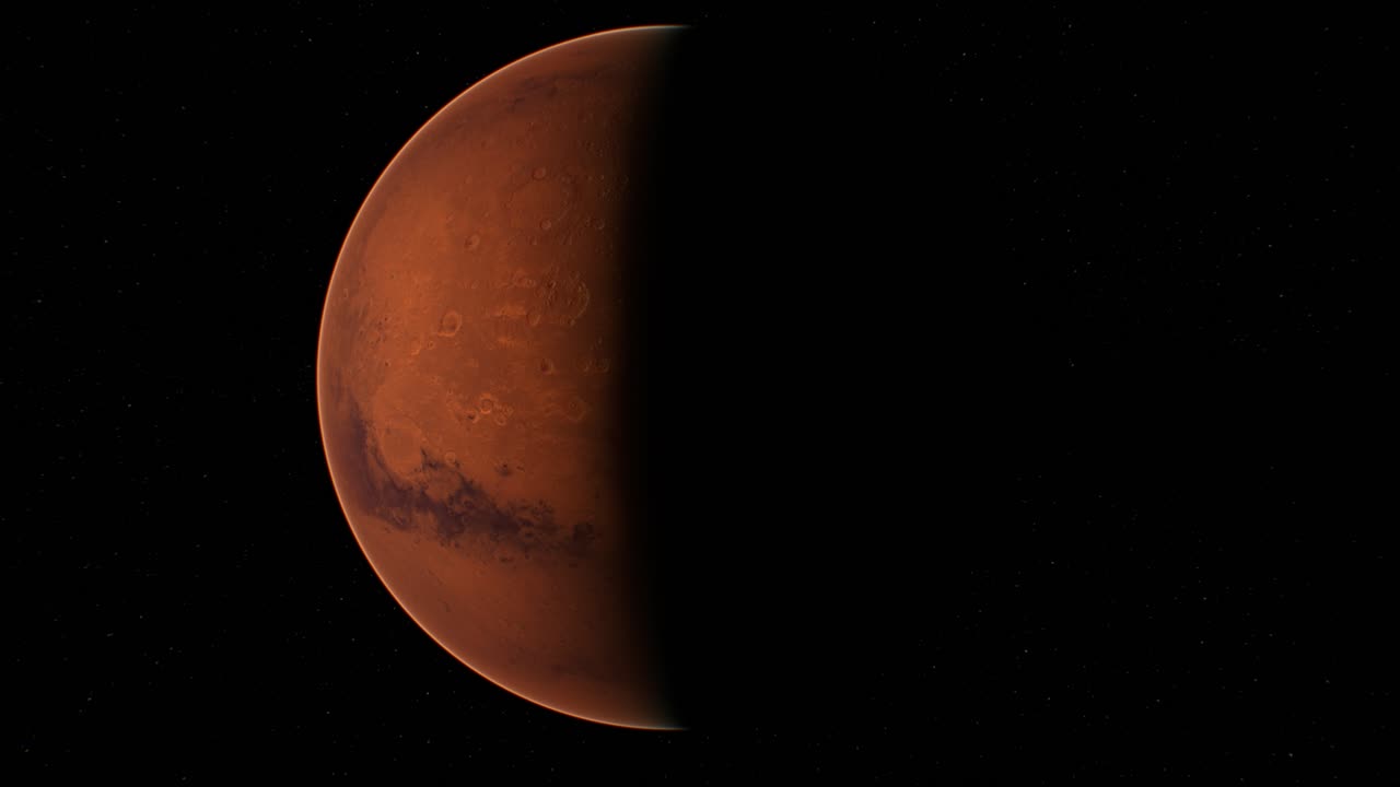 red planet Mars in the starry sky