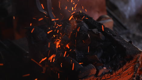 forge fire with sparks