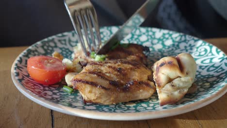 grilled chicken with pita and vegetables