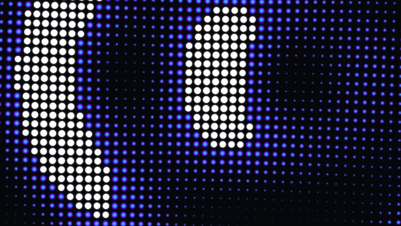 Abstract Motion Graphics with Pulsing Blue and White LED Dots
