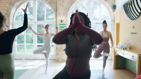 yoga class in studio