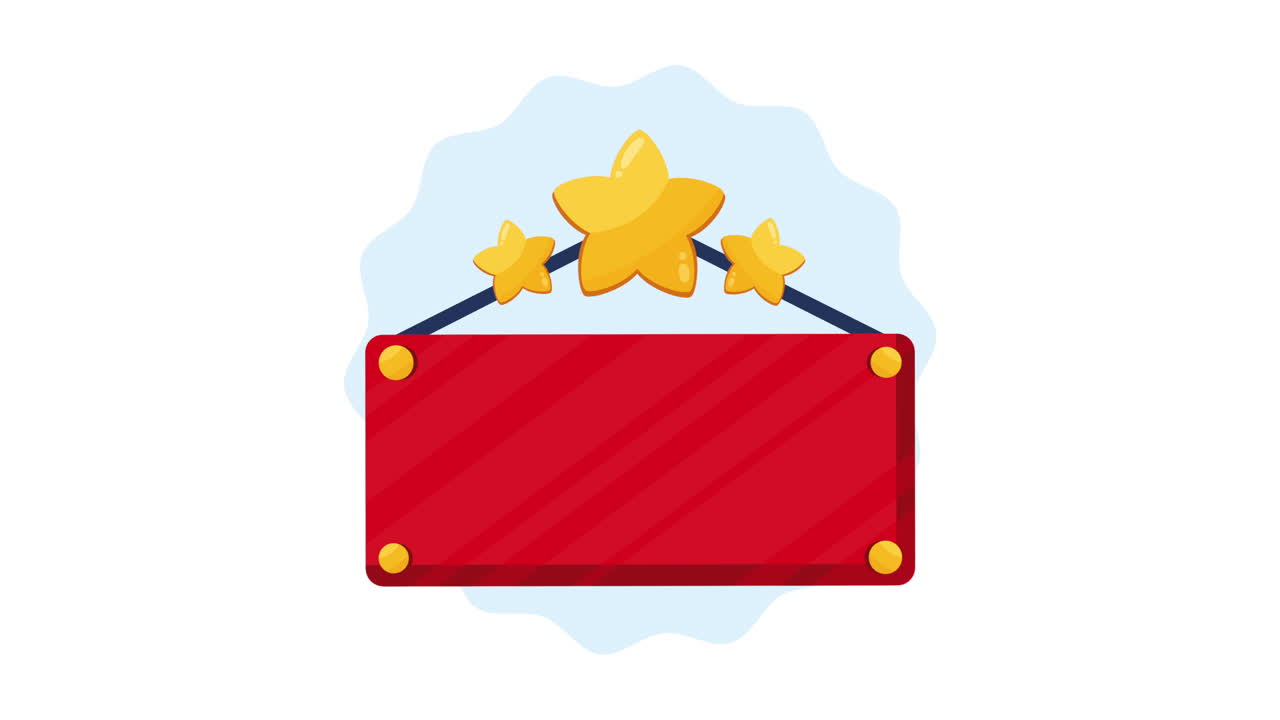 빨간색 판매 신호를 매달린 애니메이션