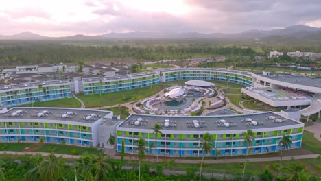 Temptation-Miches-new-resort-and-surrounding-landscape-on-cloudy-day,-Dominican-Republic