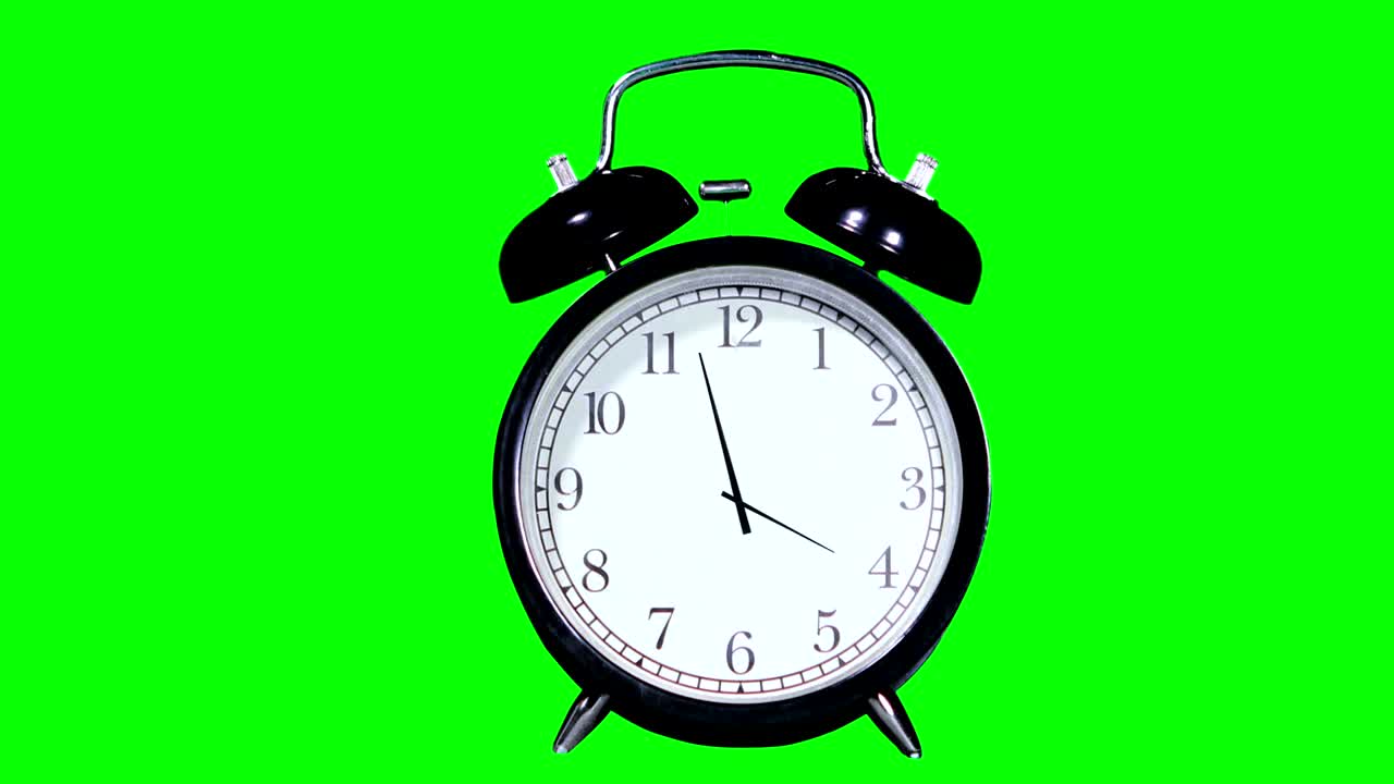 녹색 화면 위의 시계 시간 지연