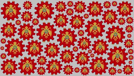 bandera de montenegro engranajes de giro de fondo